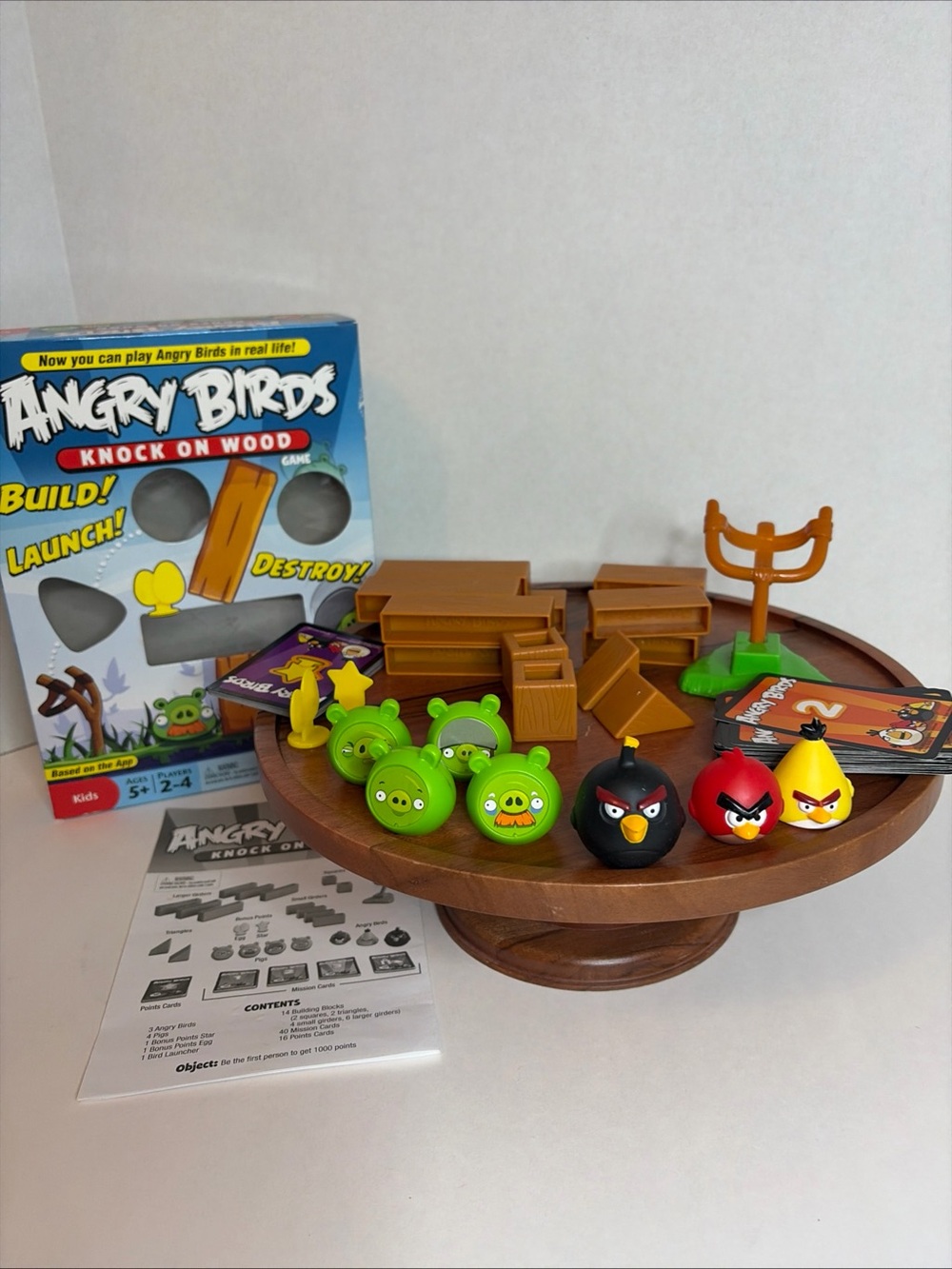 Angry Birds Knock on Wood Game Complete Mattel 2010 Instructions Age 5+ 2-4 Play